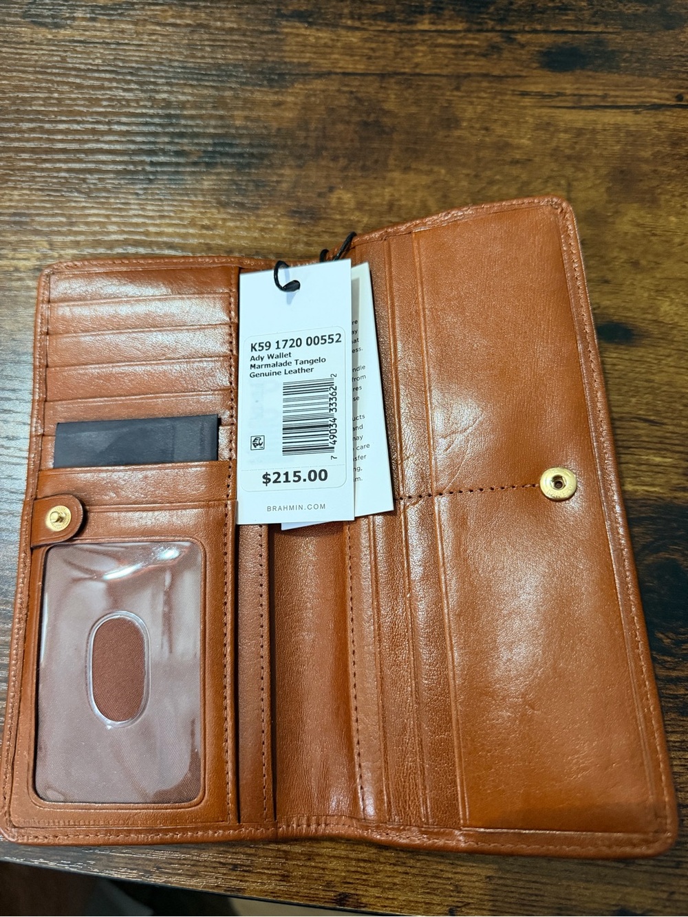 Brahmin Ady wallet in Marmalade Tangelo NWT - Picture 3 of 3